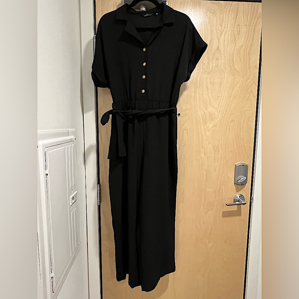 Mlle Gabrielle Black Button-Up Women’s Jumpsuit